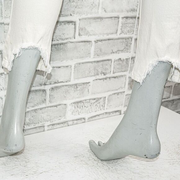 RACHEL COMEY Women's High Waist Jeans Light Beige Fray Ankle Size 0 - Picture 9 of 11